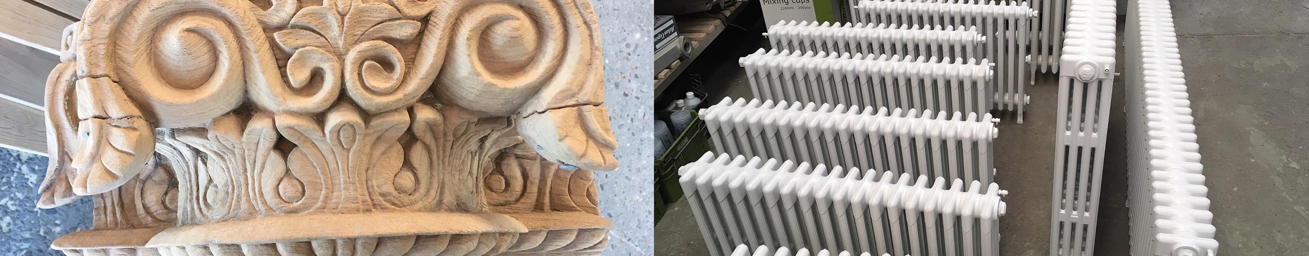 Ornamenten en radiatoren zijn eenvoudig te zandstralen, hierdoor zien ze er weer als nieuw uit!